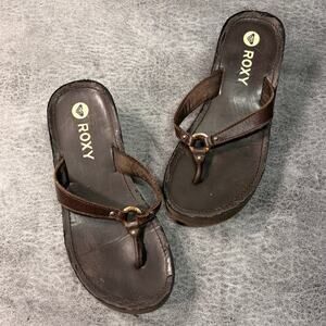 Roxy Brown Y2k Thong Platform Sandals